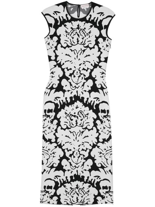 Damask midi dress for women ALEXANDER MCQUEEN | 791084Q1A9U1104